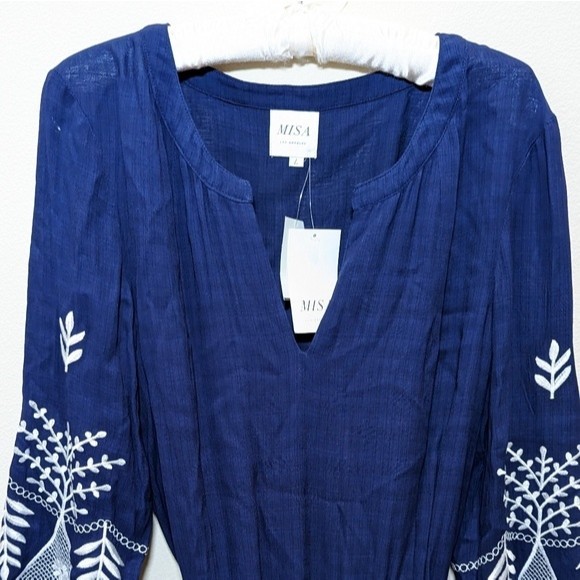 Misa Los Angeles Navy and White Mini Dress - Picture 4 of 14